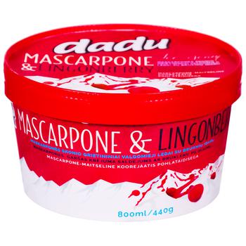 Морозиво Dadu Маскарпоне з брусницею 800мл - купити, ціни на КОСМОС - фото 1