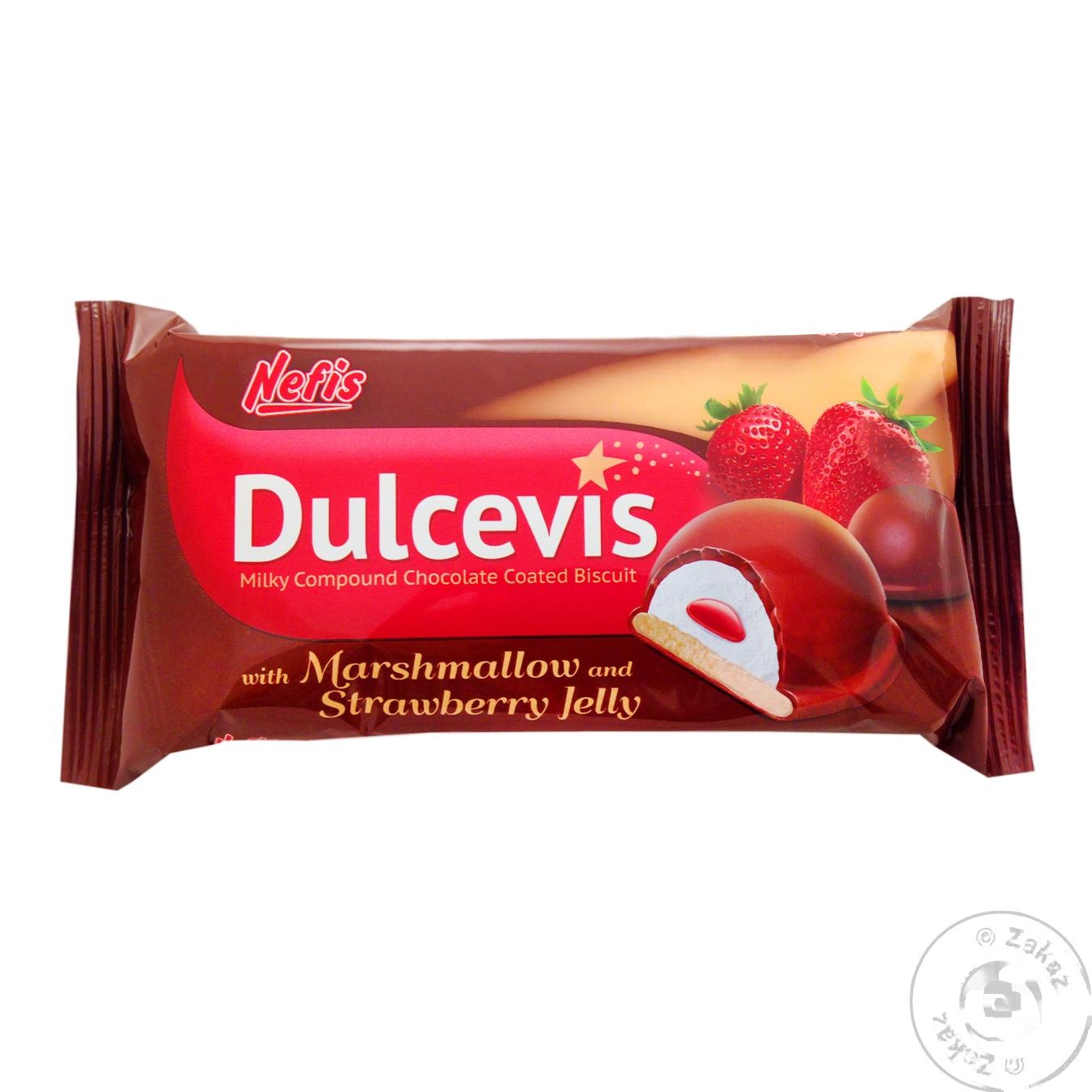 

Печенье Nefis Dulcevis с маршмеллоу и клубничным желе 70г