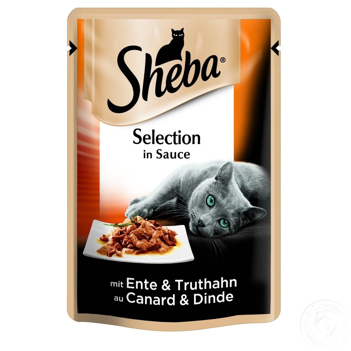 

Корм для кошек Sheba утка индейка в соусе 85г