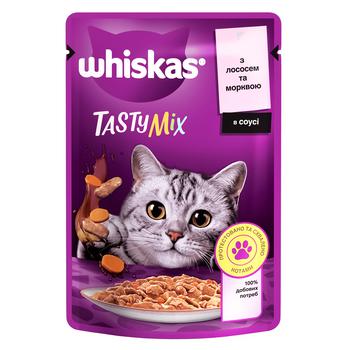 04770608262457 Корм для котiв Whiskas Tasty Mix Лосось з морквою 85г