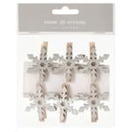 Koopman Snowflakes Decorative Christmas Clothespins 45mm 6pcs