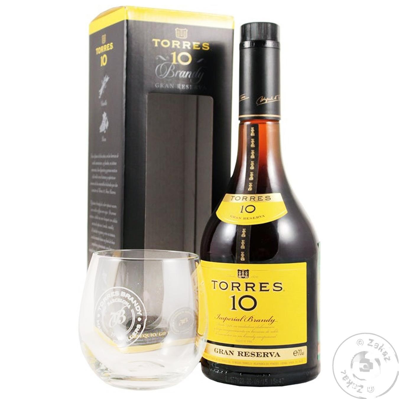 

Бренди Torres Gran Reserva 10 лет 38% 0.7л + стакан
