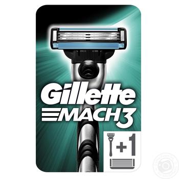 Станок для голiння Mach3 Gillette+2 картриджа - купити, ціни на METRO - фото 2