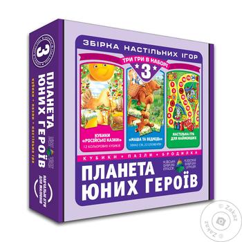 Игра настольная Киевская Фабрика Игрушек Планета юних герое 3в1 - купить, цены на МегаМаркет - фото 1