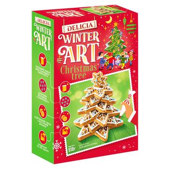 Новорічний набір пряникових коржів Delicia Пряникова Ялинка 510г
