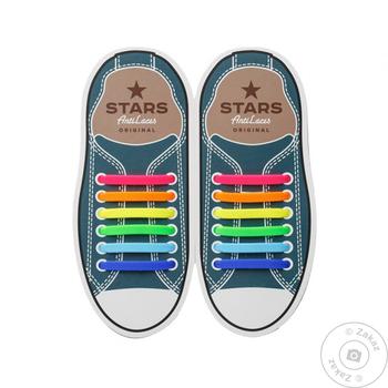 AntiLaces Stars Silicone Multicolored Anti-Laces 12pcs 56.5mm - buy, prices for - photo 1