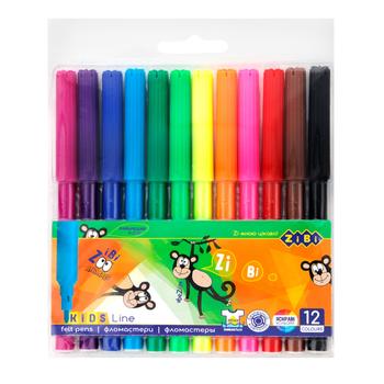 ZiBi Kids Line Felt-Tip Pens 12 Colours - buy, prices for NOVUS - photo 2