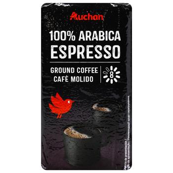 Кофе молотый Auchan Arabica Espresso 250г - купить, цены на - фото 4