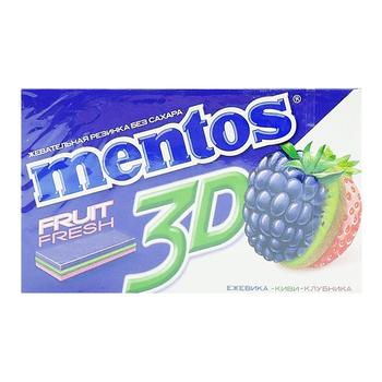 Жевательная резинка Mentos 3D Ежевика-киви-клубника 33г - купить, цены на ULTRAMARKET - фото 1