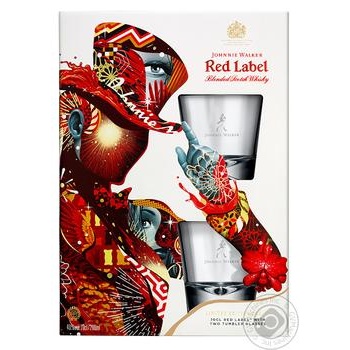 Віскі Johnnie Walker Red Label +2келихи в коробці 0,7л х2 купити, ціни на МегаМаркет - фото 1
