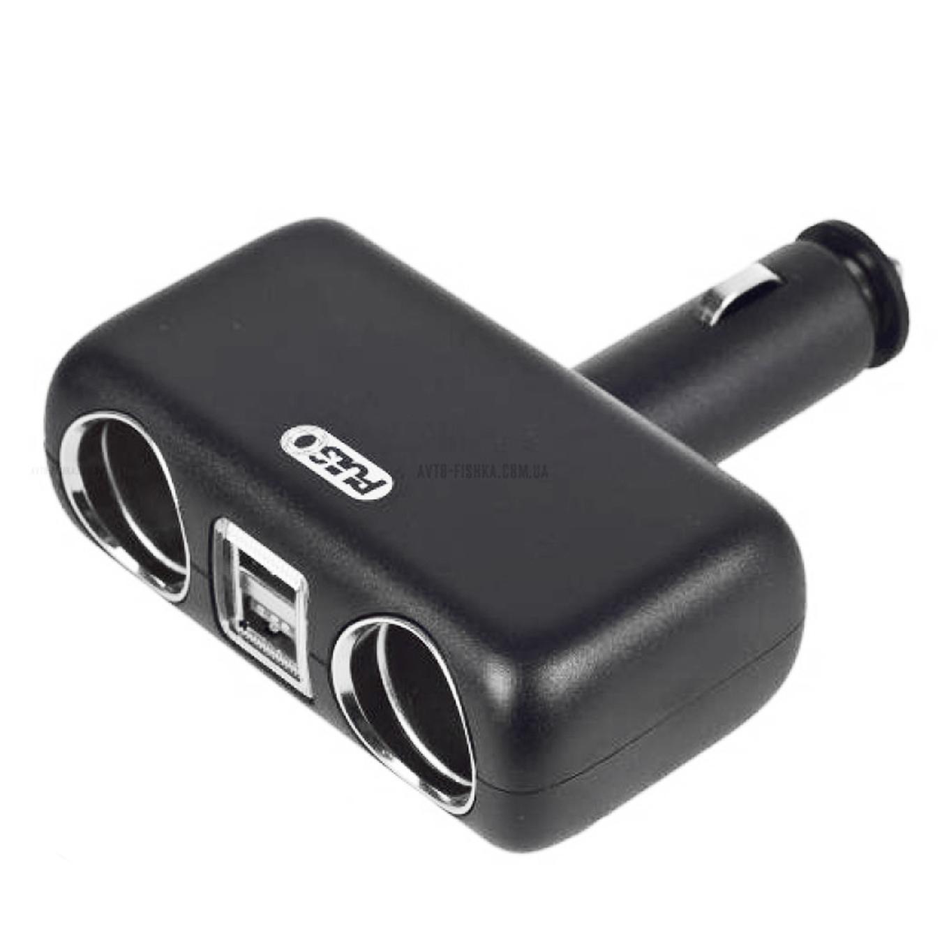 

Удлинитель прикуривателя Pulso с 2 выходами и 2 USB 2400mA SC-2004