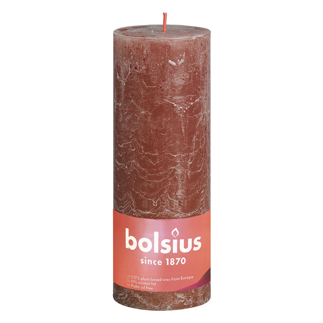 

Свеча Bolsius рустик коричневая замша 190/68