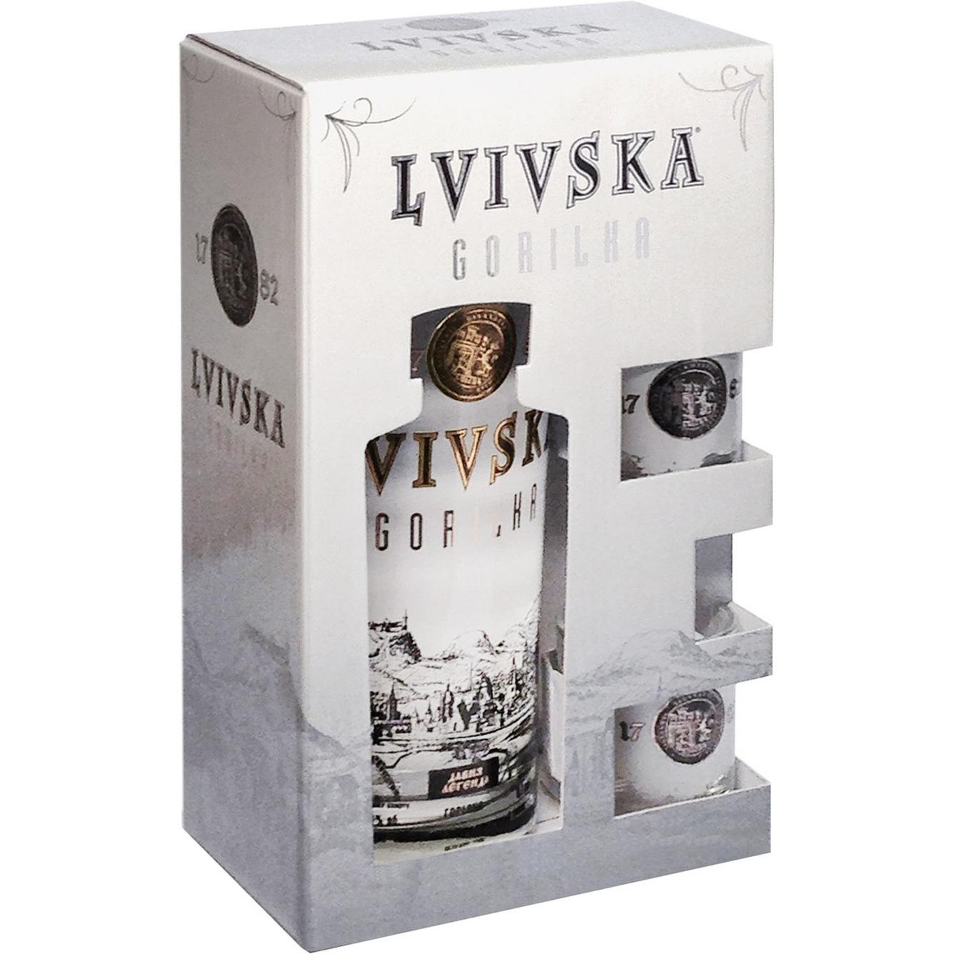 

Водка Lvivska Древняя Легенда 40% 0,7л + 2 рюмки в коробке