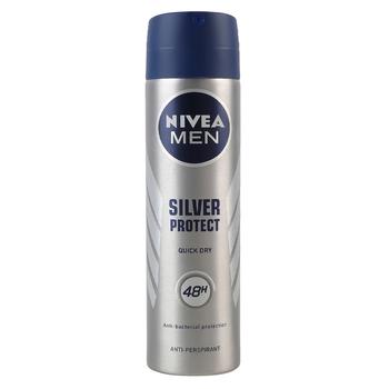 Антиперспирант аэрозольный Nivea Men Silver Protect 150мл - купить, цены на Таврия В - фото 1