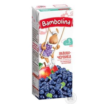 Нектар Bambolina 200 мл Яблуко-чорниця купить, цены на МегаМаркет - фото 1
