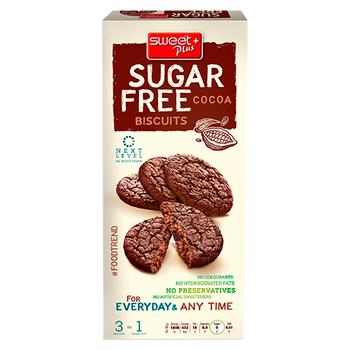 Печенье Sweet Plus c какао без сахара с подсластителем 100г