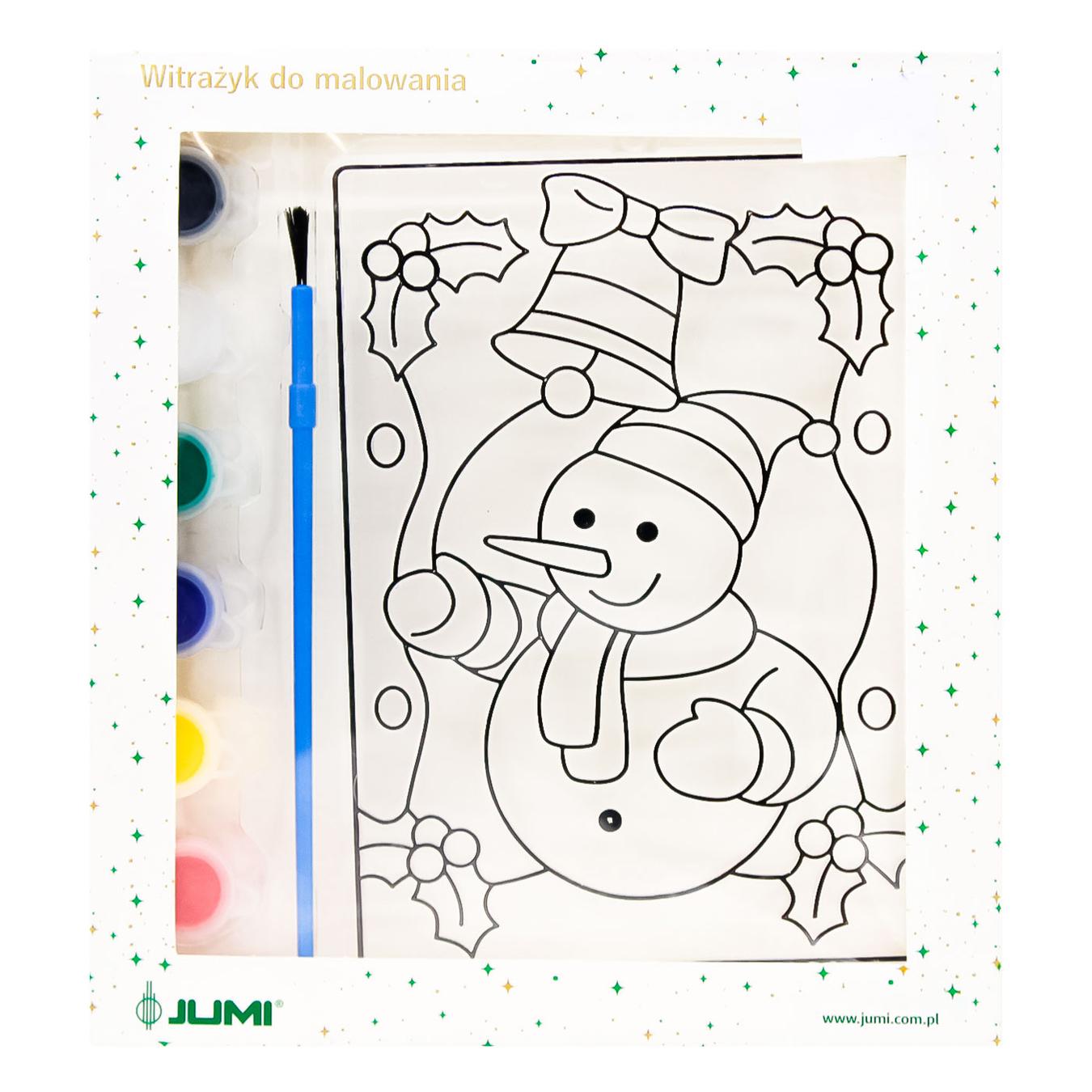 

Стикеры Jumi Снеговик на окна комплект 6 красок + кисточка 16х12см