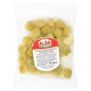 Alba Food Bella di Cerignola Pitted Green Olives in Brine 200g