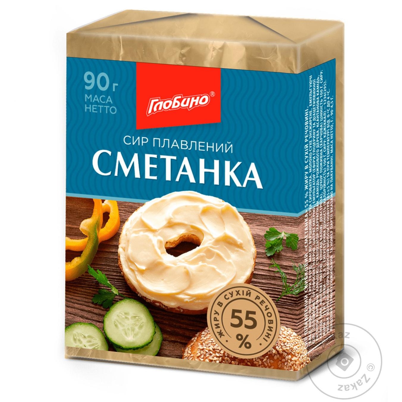 

Сыр плавленый Глобино Сметанка 55% 90г