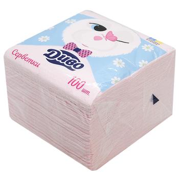 Dyvo 1-Ply Pink Table Napkins 33x33cm 100pcs - buy, prices for ULTRAMARKET - photo 4