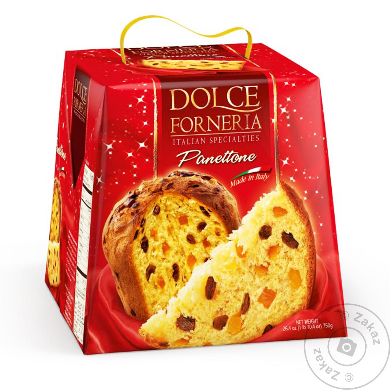 

Кекс Dolce Forneria 750 г Панетоне з родзинками та цукатами (Італія)И512