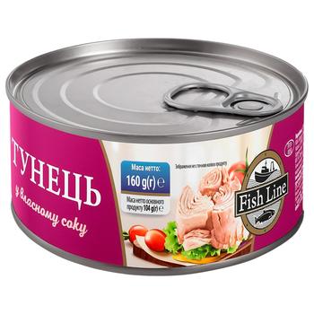 Тунець Fish Line у власному соку 160г - купити, ціни на ULTRAMARKET - фото 1