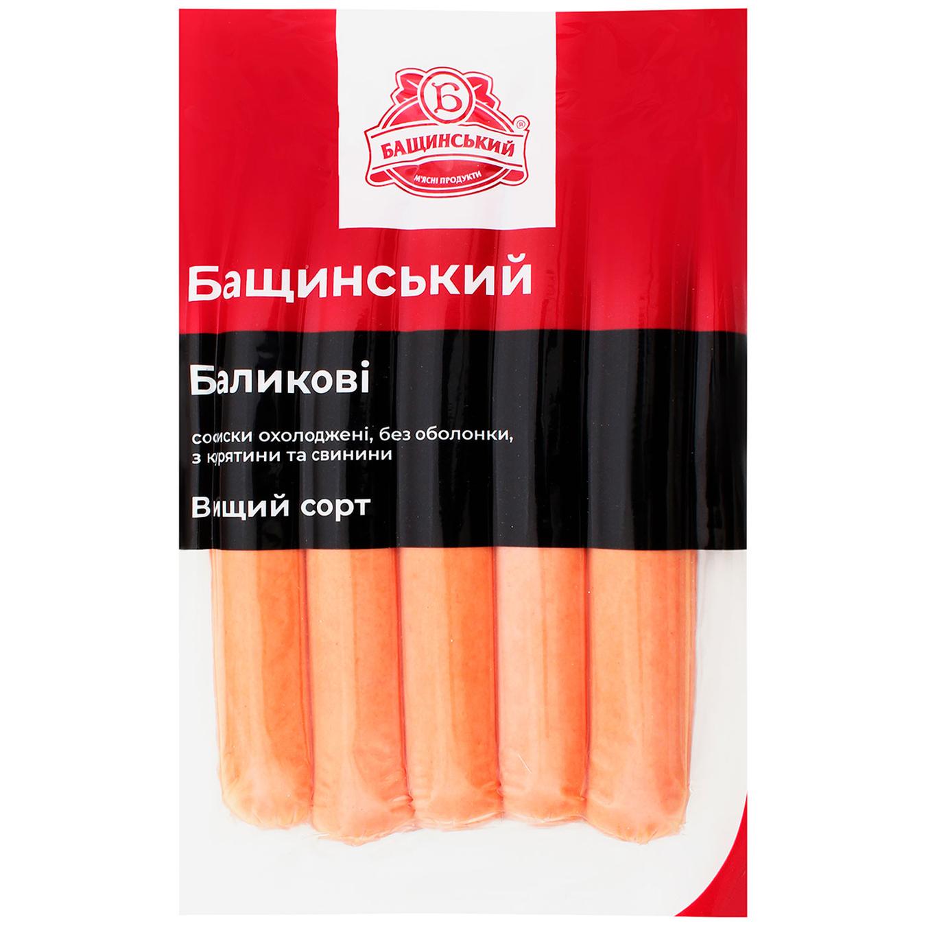 

Сосиски Бащинский Балыковые высший сорт 370г