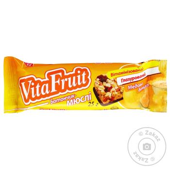 VitaFruit Honey Melon Vitaminized Glazed Muesli Bar 25g - buy, prices for ULTRAMARKET - photo 1