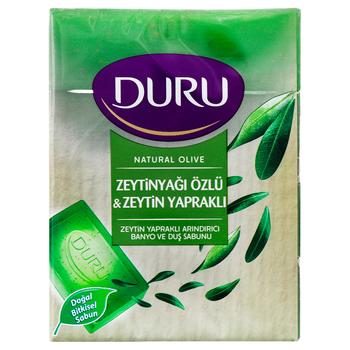 Duru Solid Soap with Olive Oil Extract and Olive Leaves 4pcs*150g - buy, prices for MegaMarket - photo 1