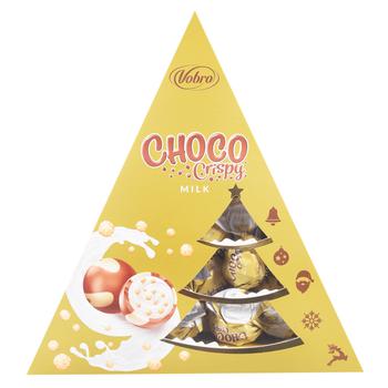 Конфеты Vobro Елка Золотая Choco Crispy milk 112г - купить, цены на Таврия В - фото 1