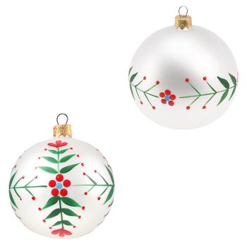 Koopman Christmas Ball with Flower 8cm in Assortment - buy, prices for NOVUS - photo 1