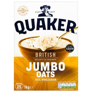 Хлопья овсяные Quaker Original Jumbo цельнозерновые 1кг - купить, цены на METRO - фото 3