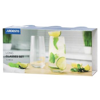 Ardesto Set of Glasses 480ml 3pcs