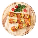 Chilled In Marinade With Vegetables Salmon Kebab