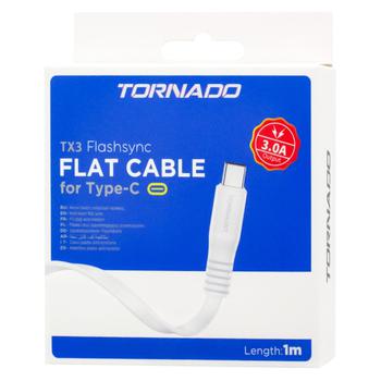 Кабель USB-C Tornado TX3 Flat (3A/1m) Type-C white 5386 - купити, ціни на Таврія В - фото 1