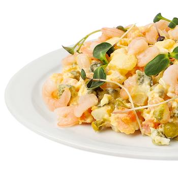 Olivier Salad with Shrimps