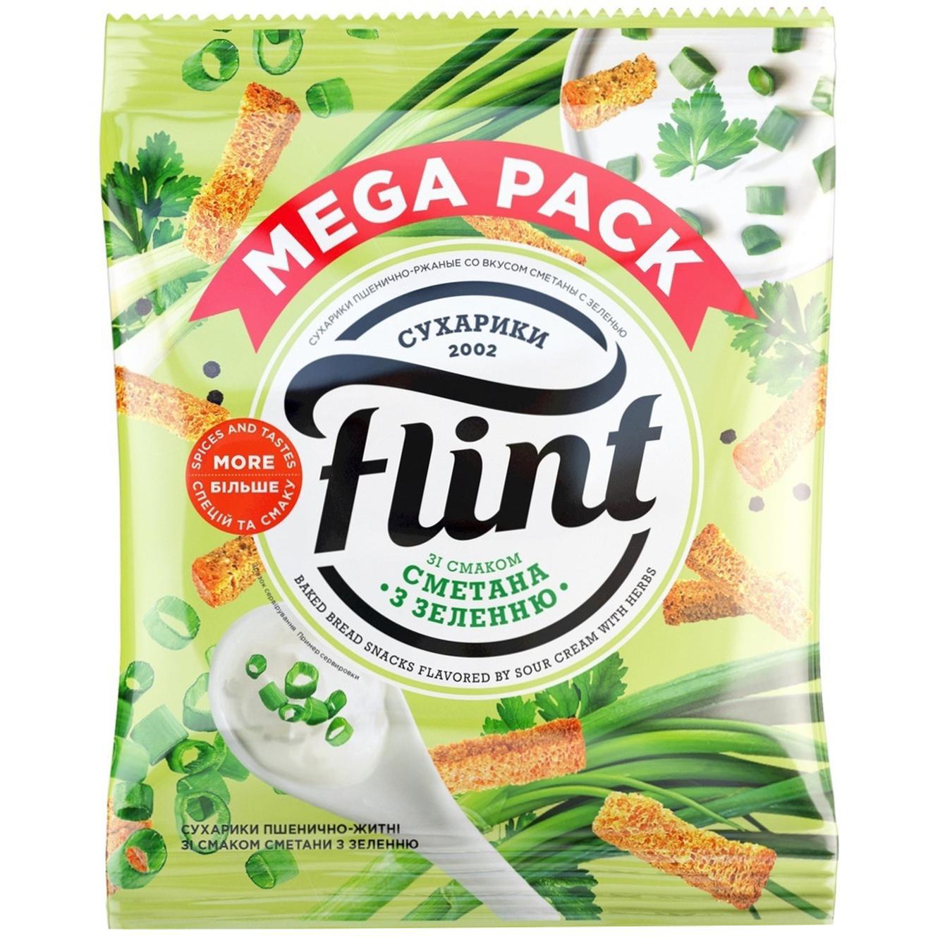 

Сухарики Flint со вкусом сметана с зеленью 110г