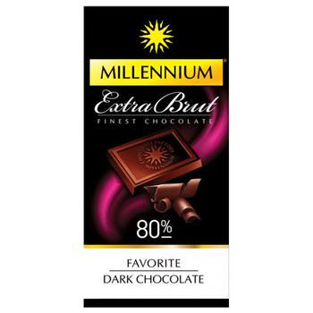 Millennium Favorite Brut 80% Black Chocolate 100g - buy, prices for Tavria V - photo 1