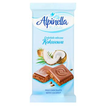 Шоколад молочный Alpinella с кокосом 90г - купить, цены на Эпицентр FOOD - фото 1