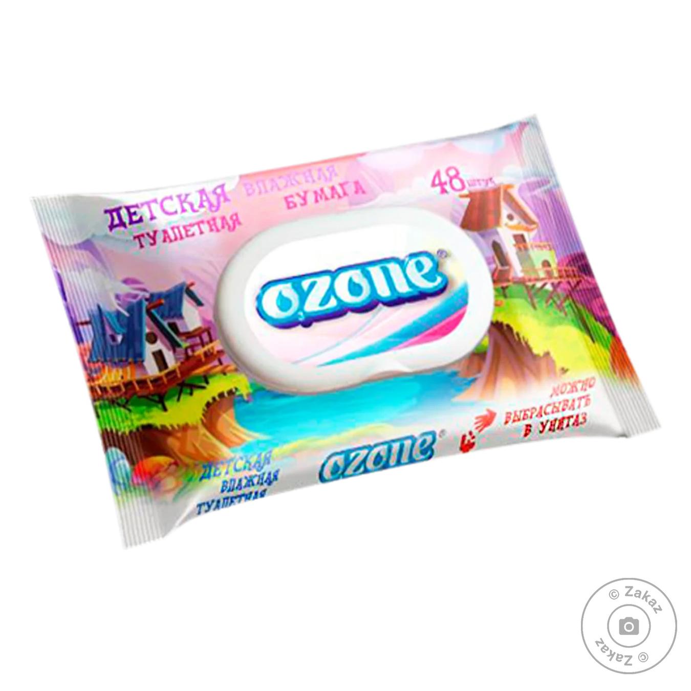

Влажная туалетная бумага Ozone для детей с клапаном 48 шт