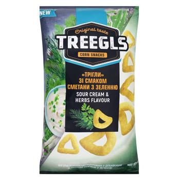 Treegls Corn With Sour Cream And Greens Snack 150g - buy, prices for Vostorg - photo 1