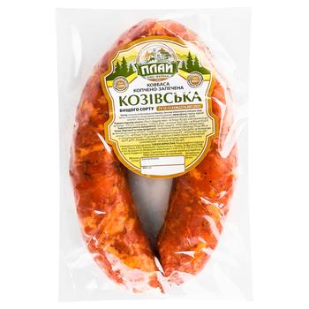 Колбаса Плай Козовская домашняя копчено-запеченная высший сорт