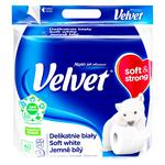 Туалетний папір Velvet Soft White 3-шаровий 4шт