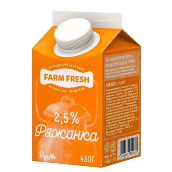 Ряженка РадиМо Farm Fresh 2,5% 430г - купить, цены на Auchan - фото 1