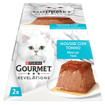 Корм вологий Gourmet Revelations Мус з тунцем та підливкою для дорослих котів 57г х 2шт - купити, ціни на MasterZoo - фото 2