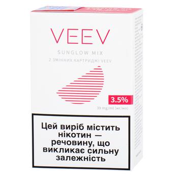 Veev Sunglow Mix Replaceable Cartridge 3.5% 2pcs - buy, prices for Tavria V - photo 1