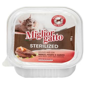Migliorgatto Wet Food with Beef, Liver and Carrots for Sterilized Cats 100g - buy, prices for NOVUS - photo 1
