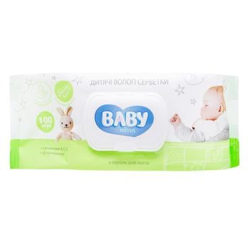 Серветки вологі Novus Baby з клапаном 100шт - купити, ціни на NOVUS - фото 1