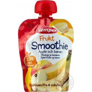 Puree Semper banana for children from 6 months 90g - buy, prices for MegaMarket - photo 1