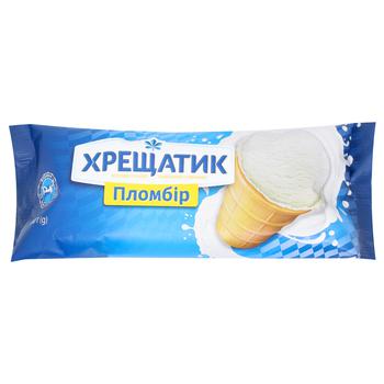 04820220132321 Морозиво Хрещатик Золотий Стандарт пломбір у вафельному стакані 15% 90г
